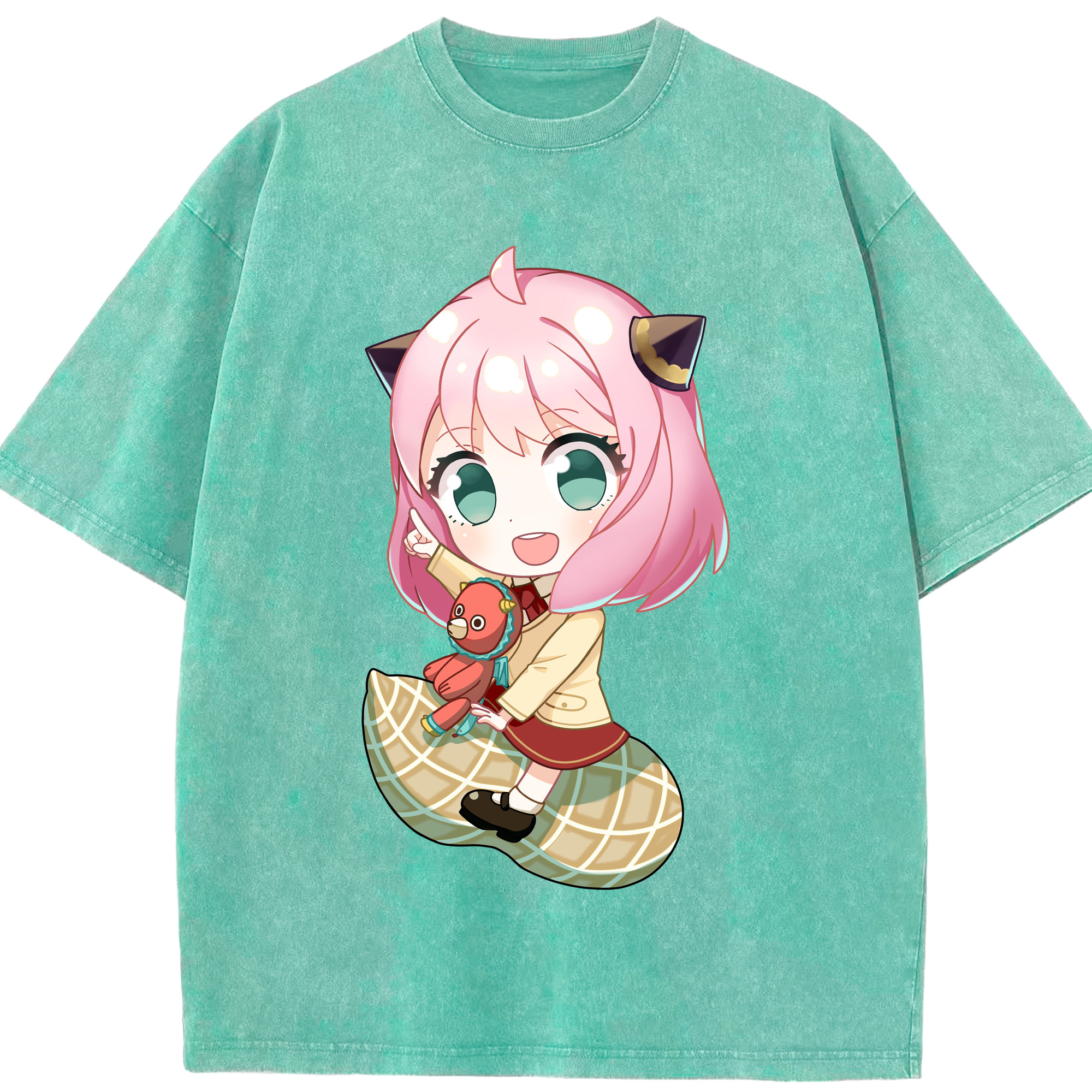 （画像用） SPY×FAMILY间谍家家酒 綿100% ヴィンテージ風 半袖Tシャツ（フロントプリント）